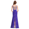 Grace Karin Sexy Backless sans manches Purple Mermaid Open Back longues robes de soirée CL6061-5 #